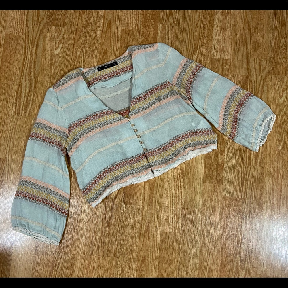 Zara Multicolor Striped Crop Top